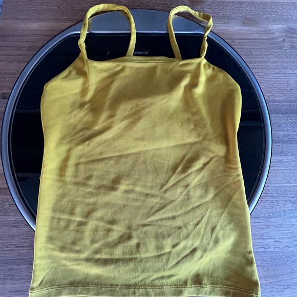 Tops - Yellow Spaghetti Strap Crop Top